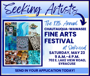 Seeking Artists Graphic for the 2026 Wawasee Fine Arts Festival